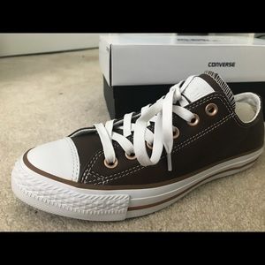 Custom brown leather Converse